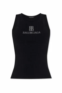 Balenciaga CZARNY Top z logo