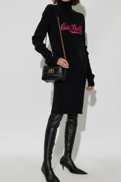 Balenciaga CZARNY Top ze stójką