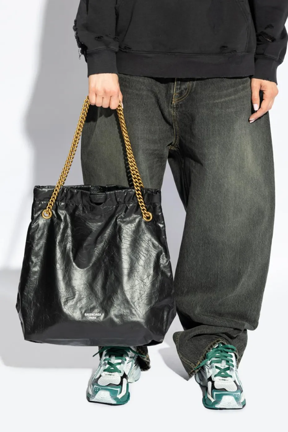 Balenciaga CZARNY Torba ‘Crush Medium’ typu ‘shopper’