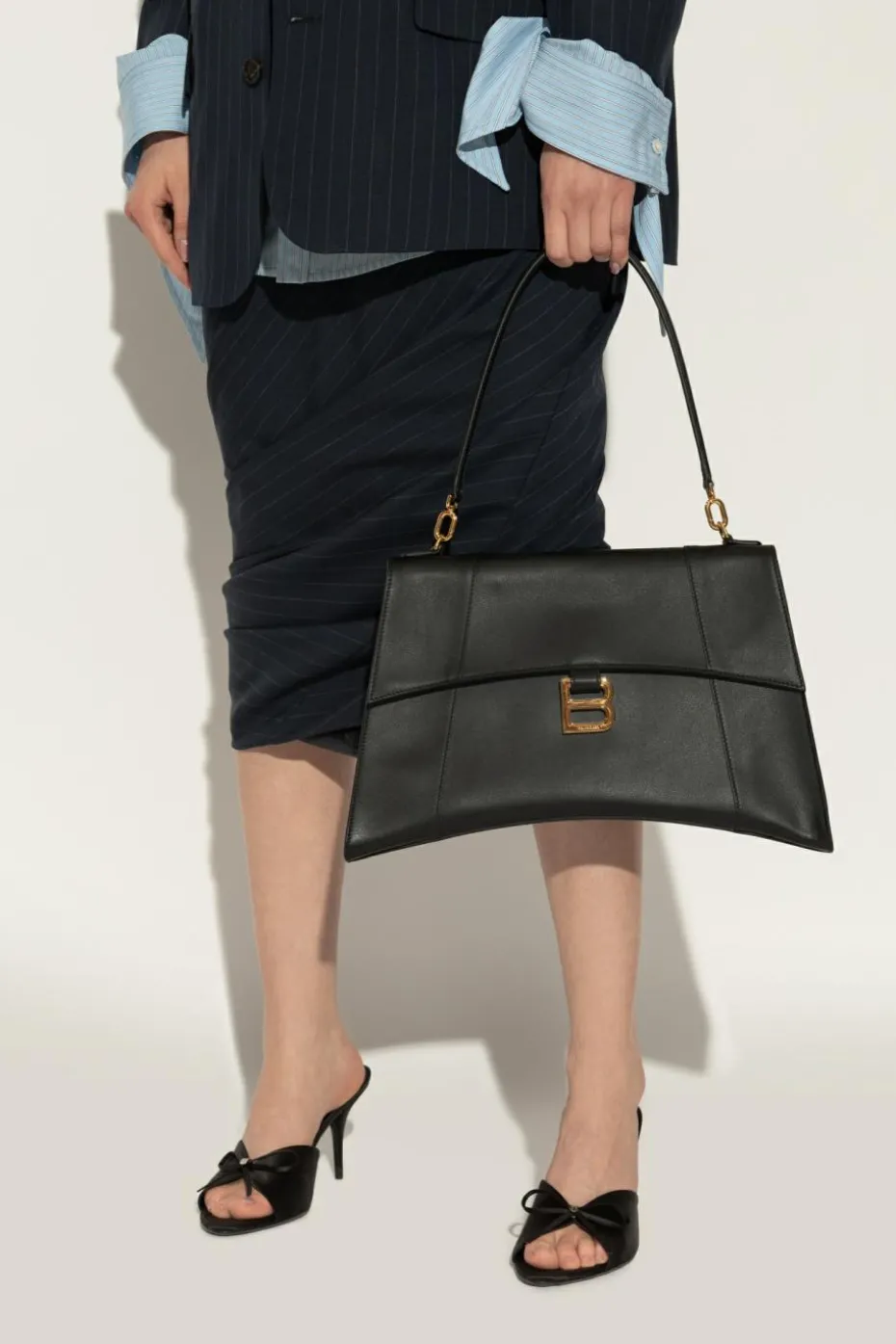 Balenciaga CZARNY Torba do ręki `Hourglass Medium`