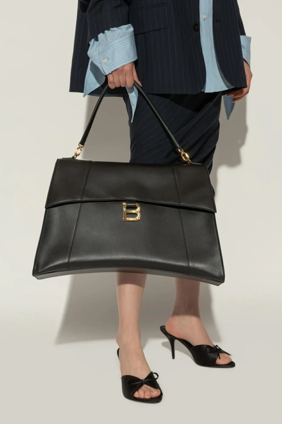 Balenciaga CZARNY Torba do ręki ‘Hourglass Soft Large’