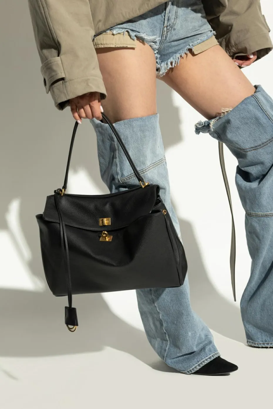 Balenciaga CZARNY Torba do ręki `Rodeo Medium`