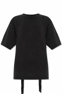 Balenciaga CZARNY T-shirt przeplatany z tyłu wstążką