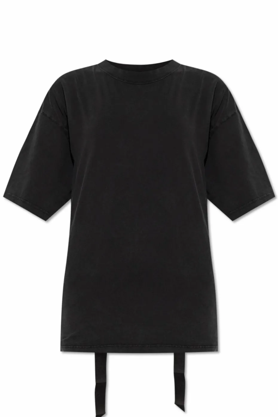 Balenciaga CZARNY T-shirt przeplatany z tyłu wstążką