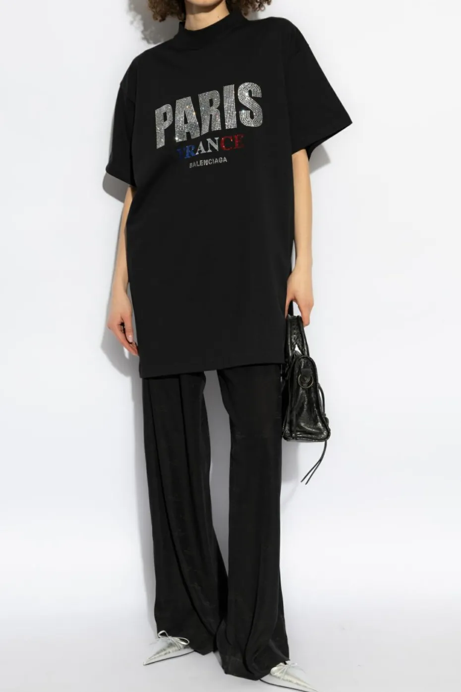 Balenciaga CZARNY T-shirt z logo