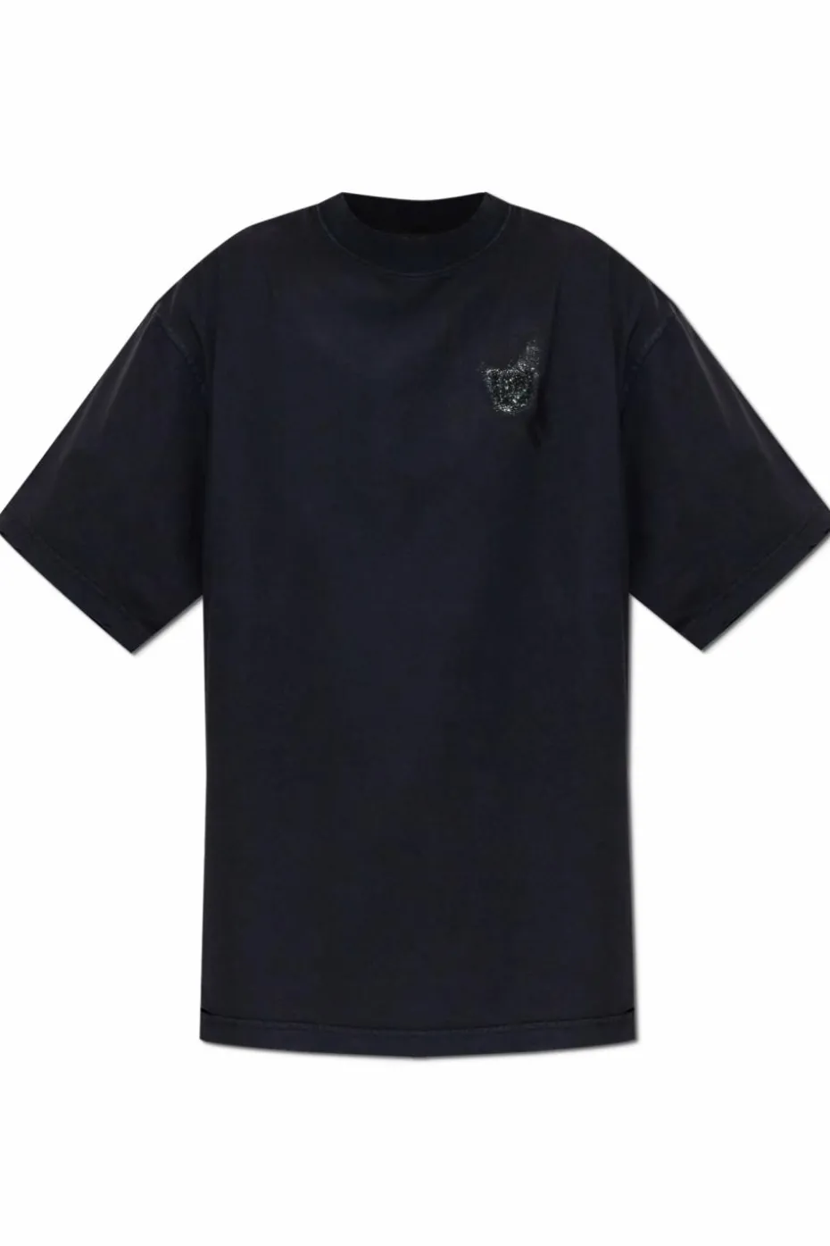 Balenciaga CZARNY T-shirt z efektem `vintage`