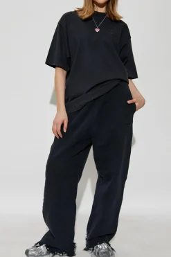 Balenciaga CZARNY T-shirt z efektem `vintage`