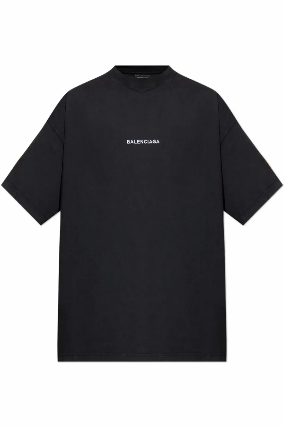 Balenciaga CZARNY T-shirt z naszywką na rękawie