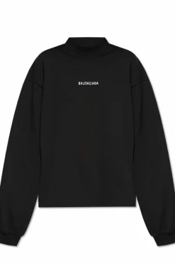 Balenciaga CZARNY T-shirt z długim rękawem