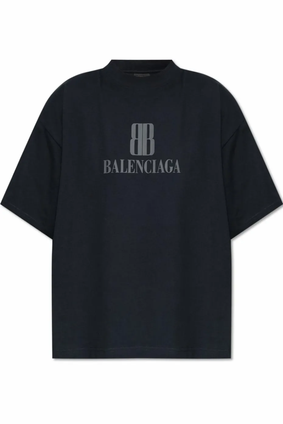 Balenciaga CZARNY T-shirt z logo