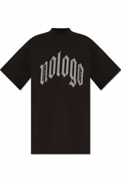 Balenciaga CZARNY T-shirt z nadukiem
