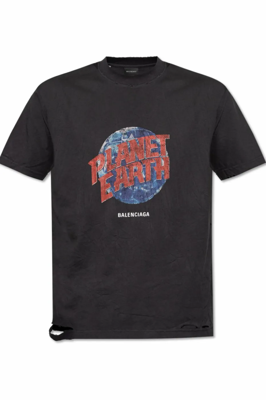 Balenciaga CZARNY T-shirt z efektem `vintage`