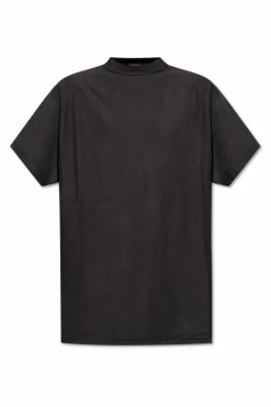Balenciaga CZARNY T-shirt z efektem `vintage`