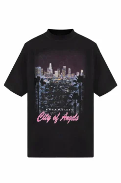 Balenciaga CZARNY T-shirt z kolorowym nadrukiem