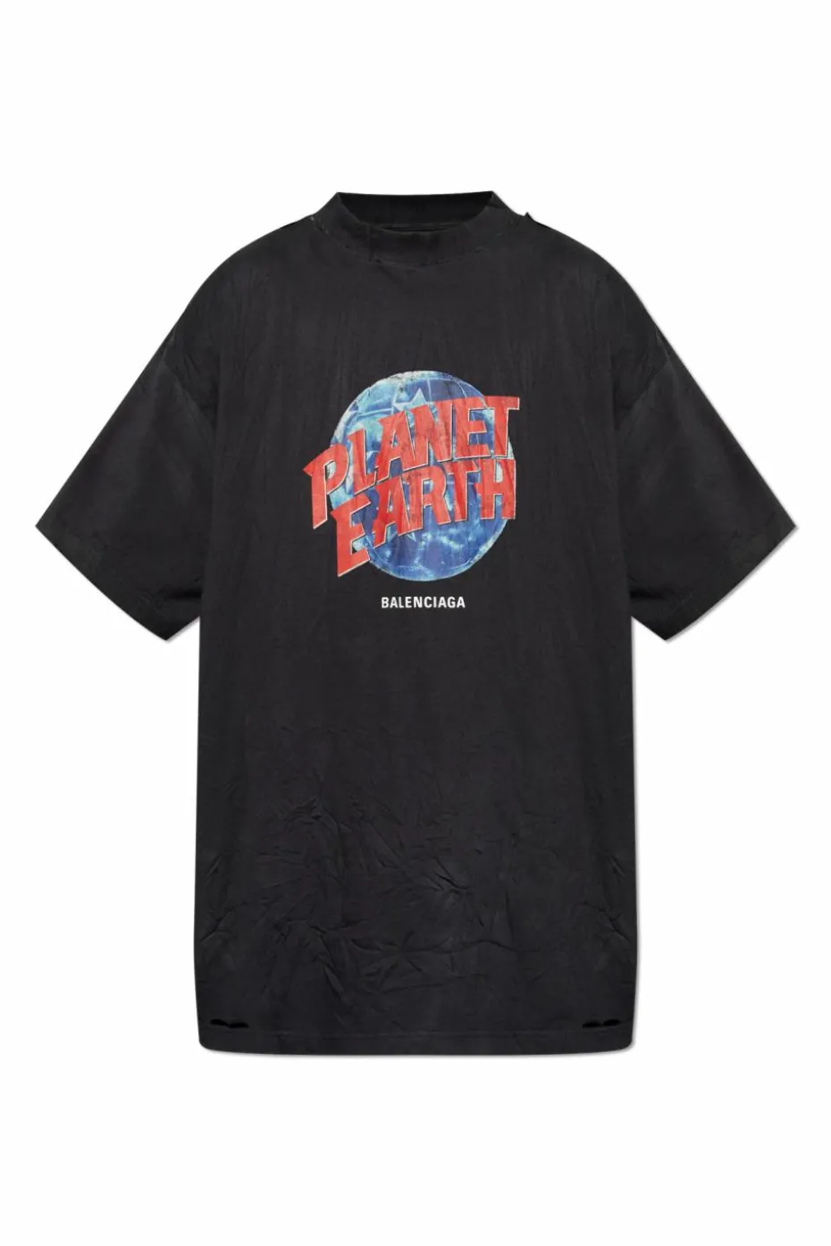 Balenciaga CZARNY T-shirt z efektem `vintage`