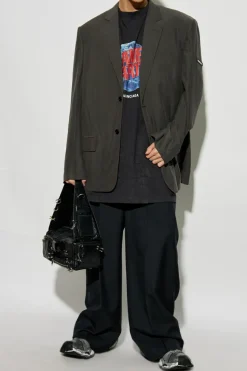 Balenciaga CZARNY T-shirt z efektem `vintage`