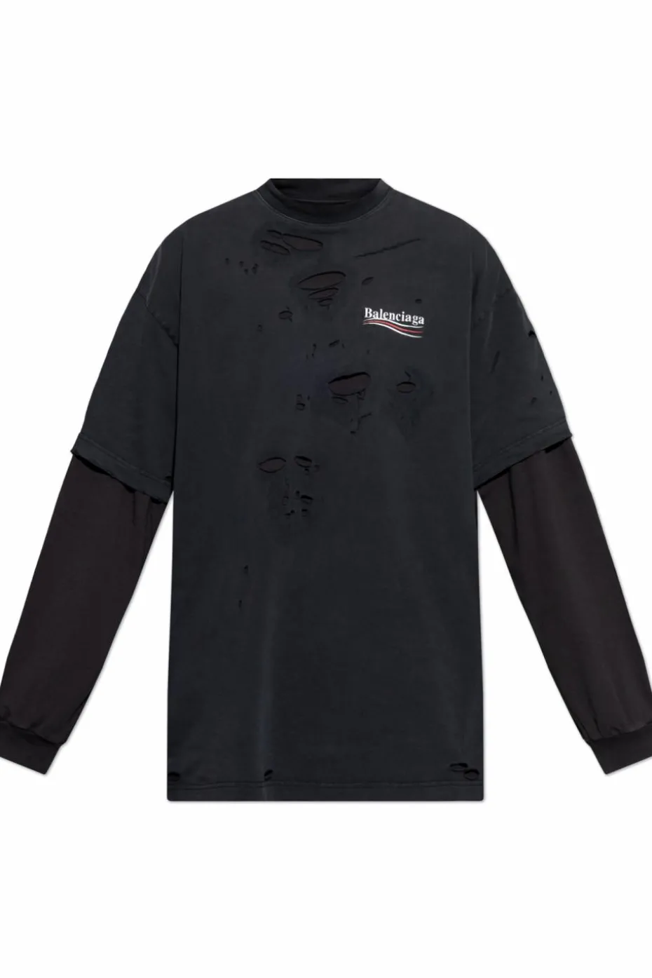 Balenciaga CZARNY T-shirt z logo