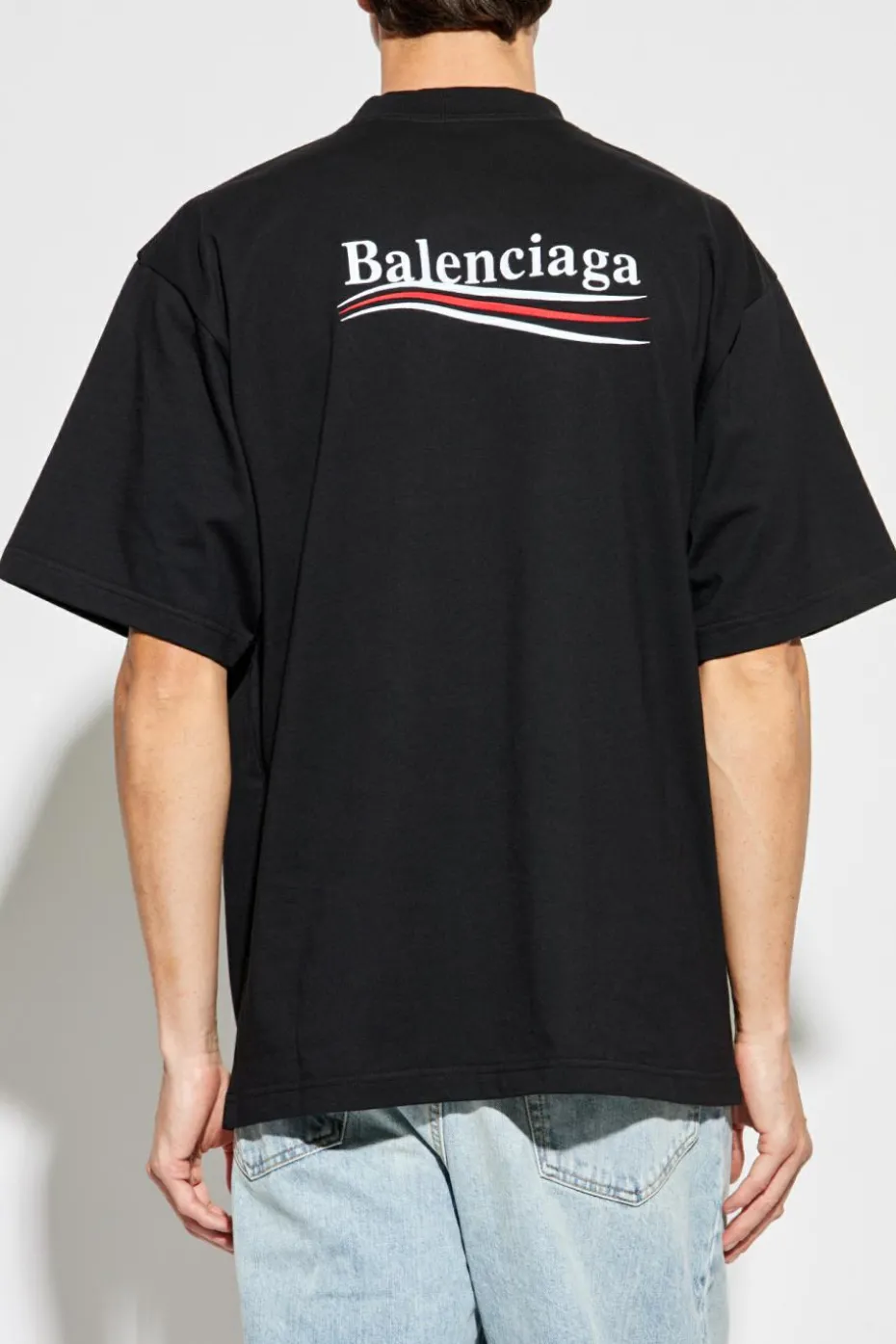 Balenciaga CZARNY T-shirt z wyszytym logo
