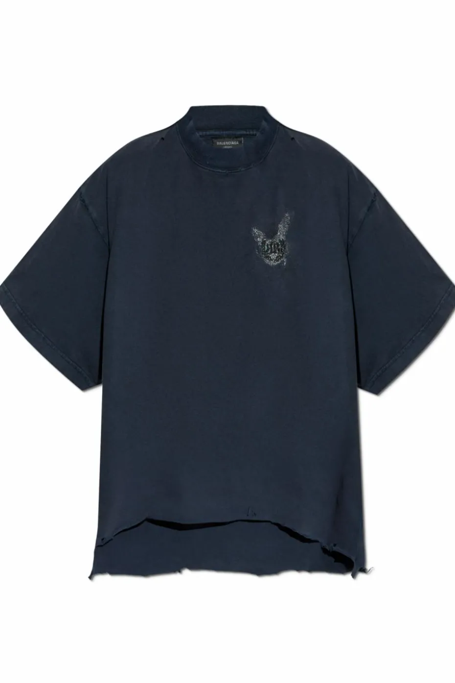 Balenciaga CZARNY T-shirt z efektem `vintage’