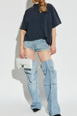 Balenciaga CZARNY T-shirt z efektem `vintage’