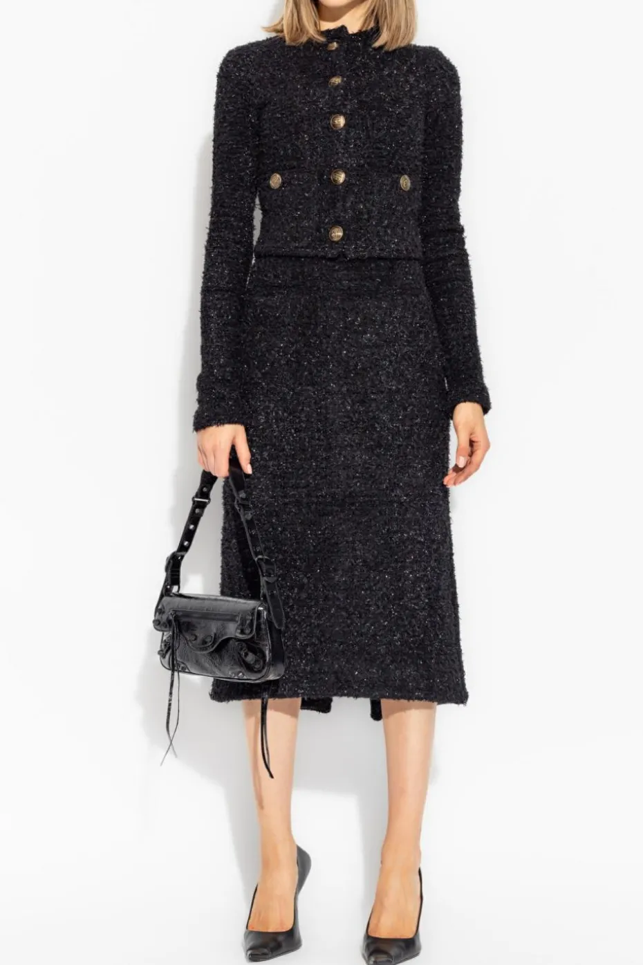 Balenciaga CZARNY Tweedowa spódnica