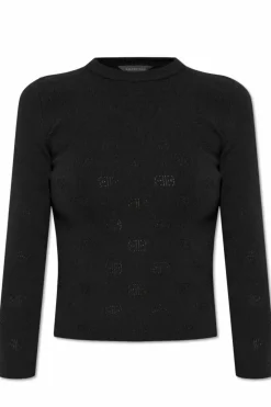Balenciaga CZARNY Wełniany top