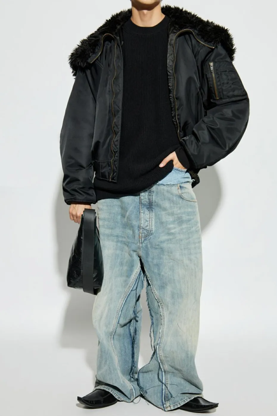 Balenciaga CZARNY Wełniany sweter