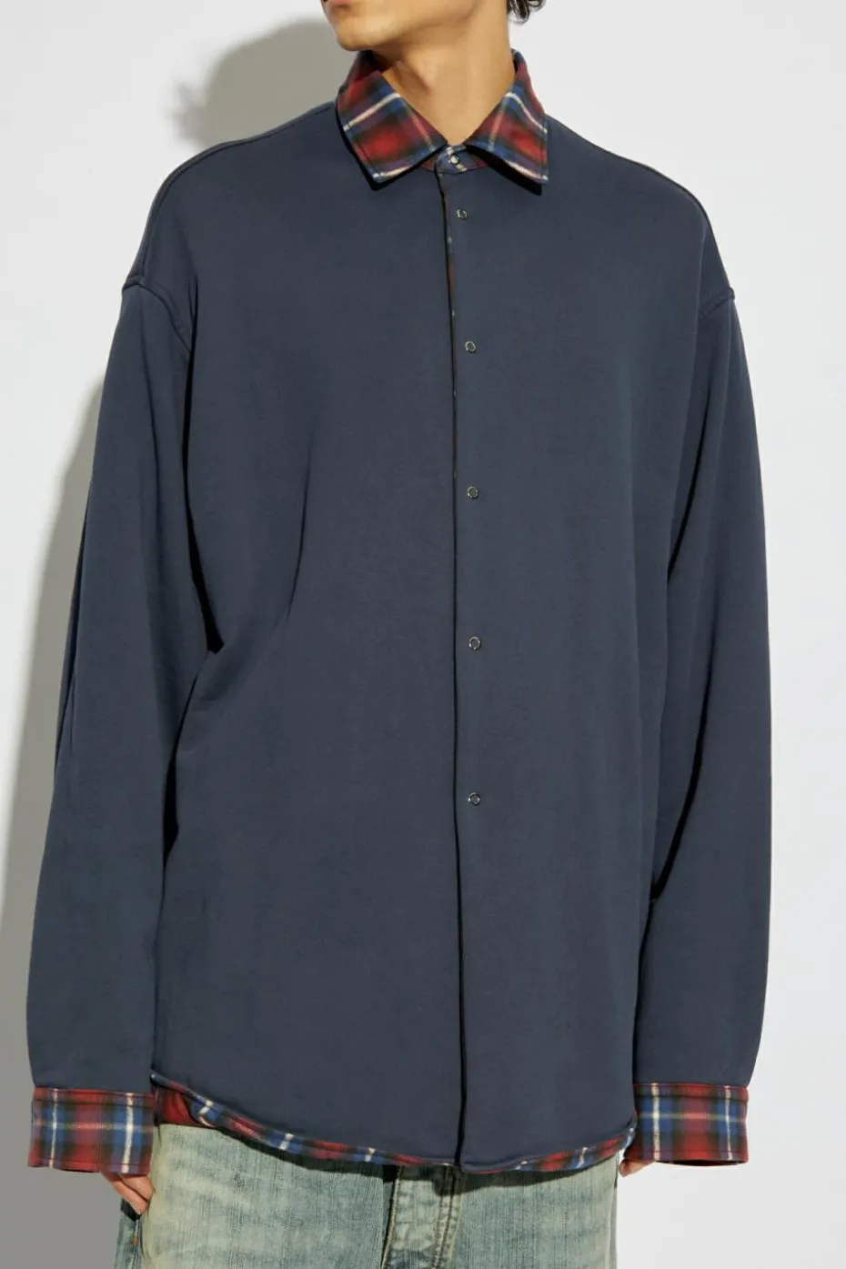 Balenciaga CZERWONY Koszula ze wzorem w kratę