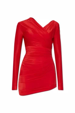 Balenciaga CZERWONY Sukienka z drapowaniem