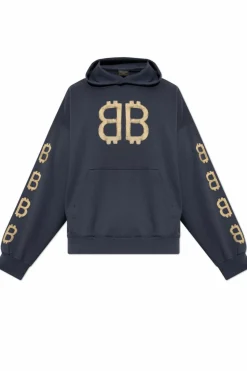 Balenciaga GRANATOWY Bawełniana bluza