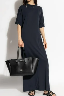 Balenciaga GRANATOWY Bawełniana sukienka