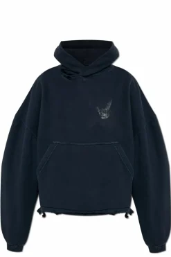 Balenciaga GRANATOWY Bluza z kapturem
