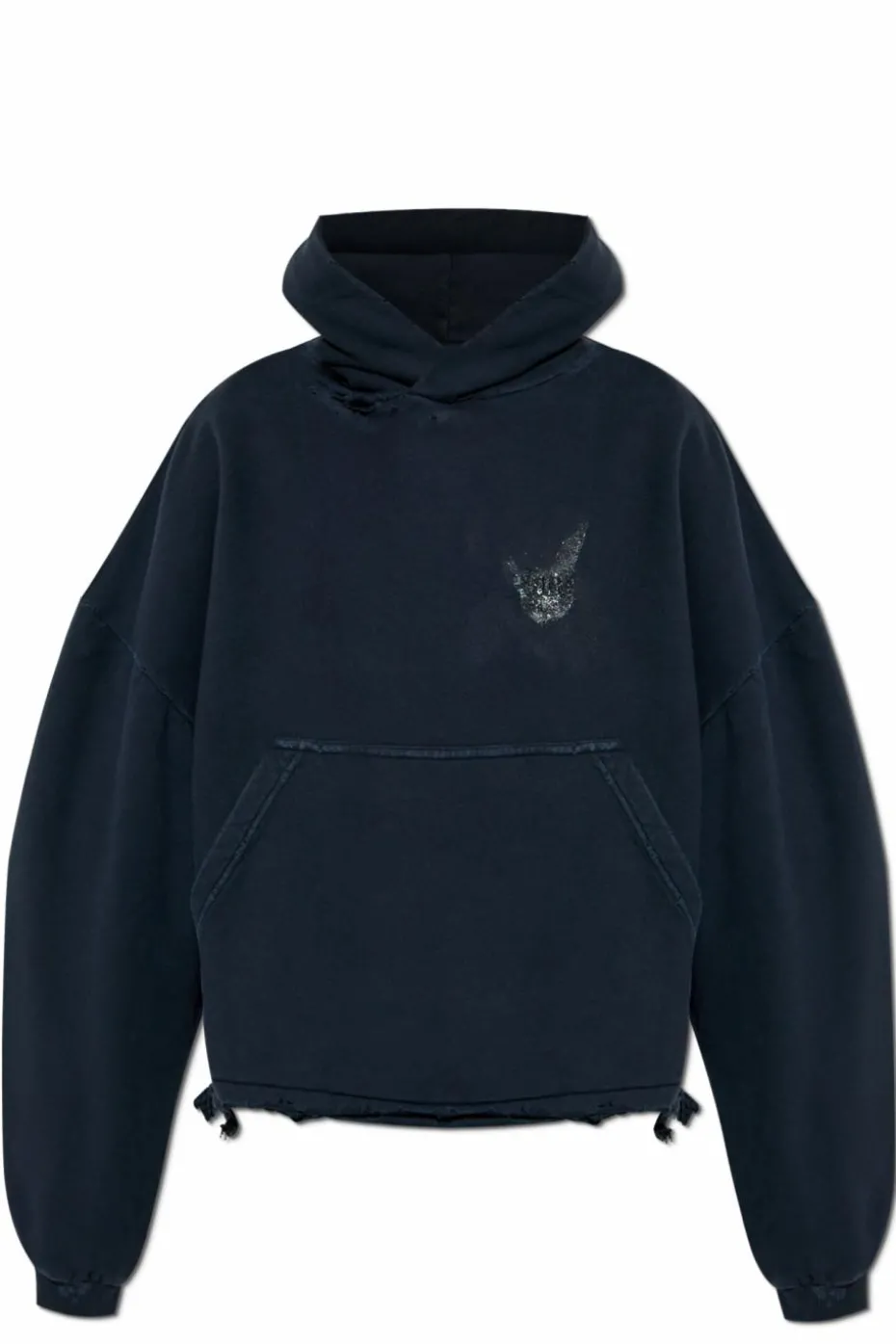Balenciaga GRANATOWY Bluza z kapturem