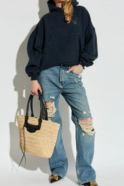 Balenciaga GRANATOWY Bluza z kapturem
