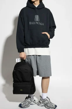 Balenciaga GRANATOWY Bluza z kapturem