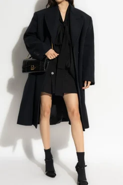 Balenciaga GRANATOWY Dwurzędowy płaszcz