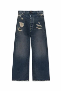 Balenciaga GRANATOWY Jeansy z efektem `vintage`