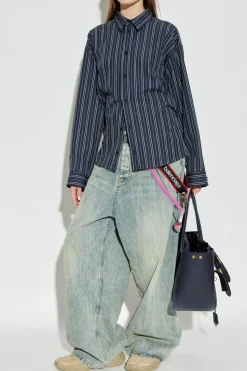 Balenciaga GRANATOWY Koszula ze wzorem w paski