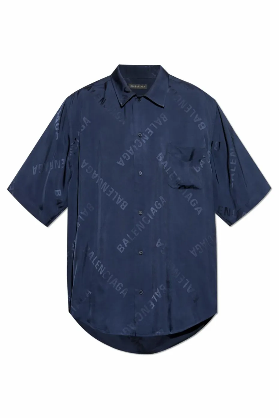 Balenciaga GRANATOWY Koszula z monogramem