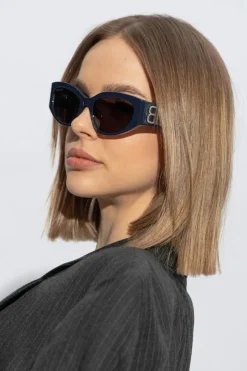 Balenciaga GRANATOWY Okulary przeciwsłoneczne
