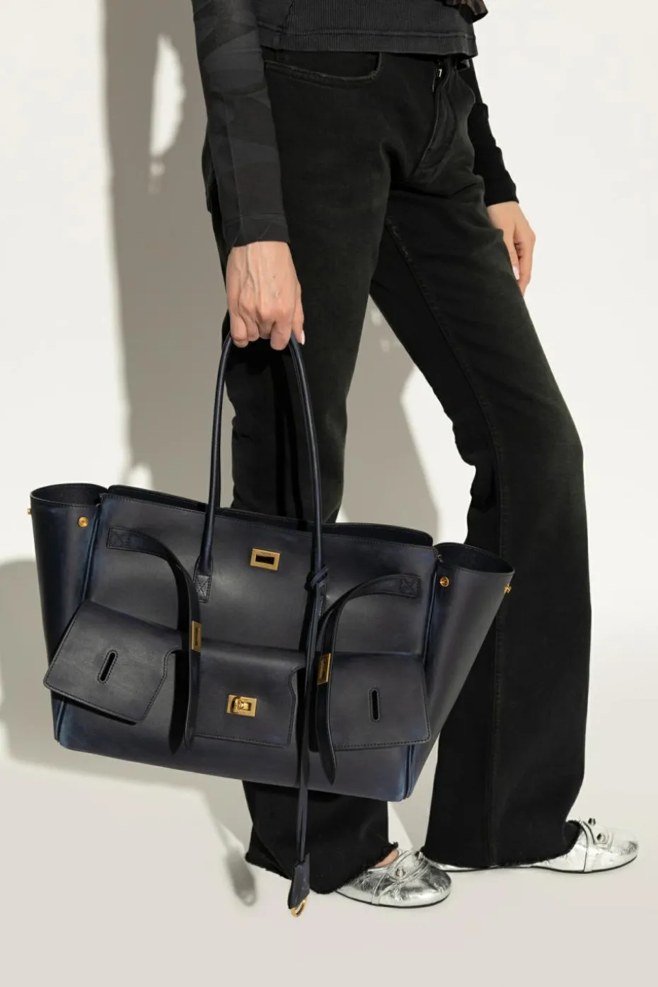 Balenciaga GRANATOWY Torba na ramię `Bel Air Medium`