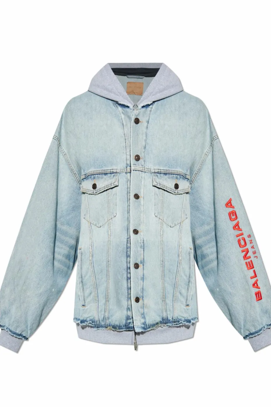 Balenciaga jasnoniebieski Jeansowa kurtka z kapturem