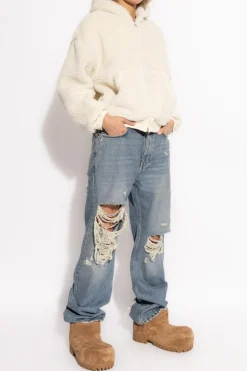 Balenciaga kremowy Bluza ze sztucznego futra