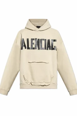 Balenciaga kremowy Bluza z kapturem