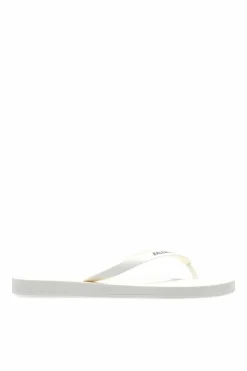 Balenciaga kremowy Gumowe klapki z logo