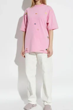 Balenciaga kremowy Jeansy z logo