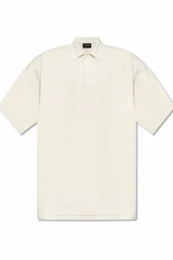 Balenciaga kremowy Polo z logo