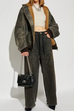 Balenciaga kremowy Sweter z dekoracyjnym wykończeniem