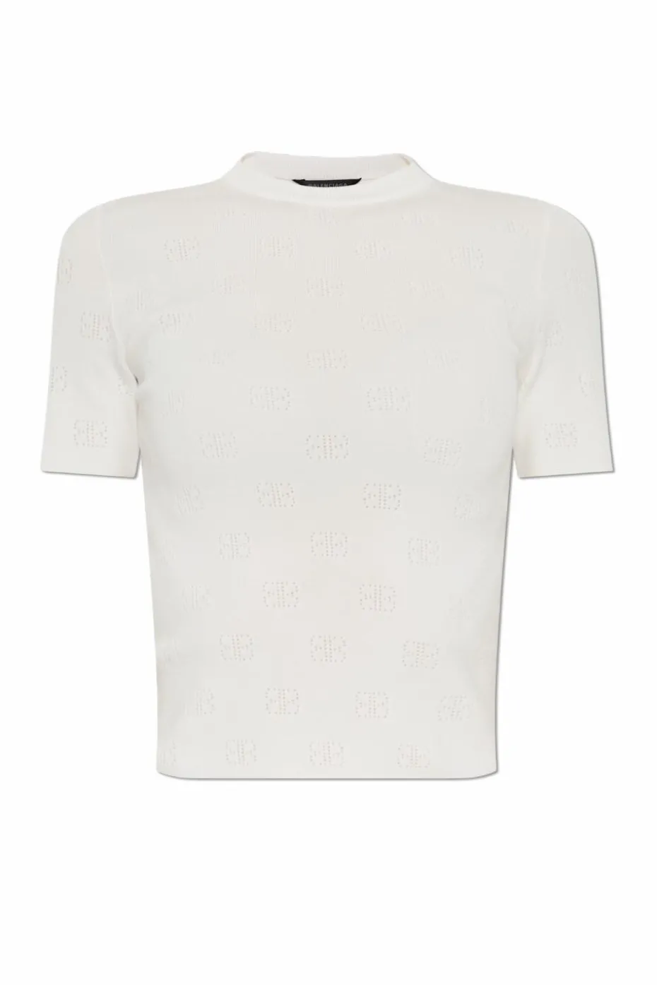 Balenciaga kremowy Wełniany top