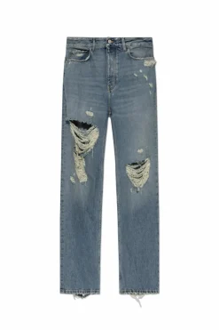 Balenciaga NIEBIESKI Jeansy z efektem zniszczenia